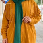 شومیز ترک مرواریدی نخ گرم بالا گالری ماهرو