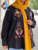 شومیز مشکی طرحدار پوپلین گالری ماهرو بوشهر