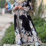 پیراهن مجلسی کمربنددار اورجینال ترک طرح لونا