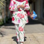 کت و شلوار اورجینال ترک طرح گل رز