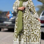 پیراهن نخی  اورجینال ترک طرح واله