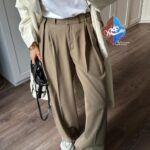شلوار واید بگ  لاکچری ترک دو دکمه