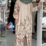 پیراهن لینن ایتالیایی تمام دکمه طرح کرشمه