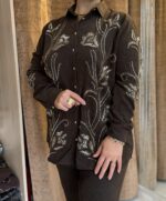 شومیز شلوار کار شده طرح گل - Image 5