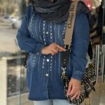 شومیز جین نگین دوزی اورجینال ترک