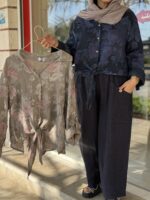 شومیز گره ای لینن ایتالیایی لیلی - Image 7
