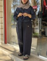 شومیز گره ای لینن ایتالیایی لیلی - Image 4