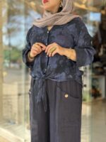 شومیز گره ای لینن ایتالیایی لیلی - Image 2