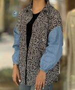 شومیز آستین جین طرح رخ - Image 5