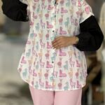 شومیز آستین جین طرح لاما