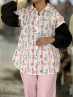شومیز آستین جین طرح لاما