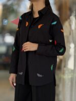 شومیز نخی اورجینال ترک برگ رنگی - Image 4