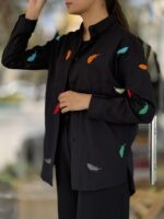 شومیز نخی اورجینال ترک برگ رنگی - Image 5