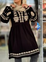 شومیز مانتویی گلدوزی اورجینال ترک